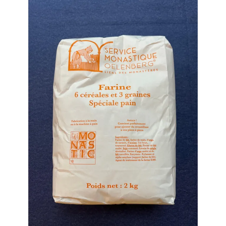 Farine 6 céréales 3 graines 2kg Abbaye d'Oelenberg