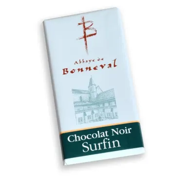 Tablette chocolat Noir surfin 100g Abbaye de Bonneval