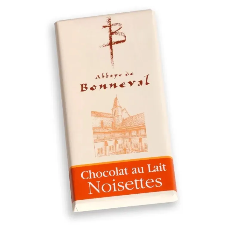 Tablette chocolat Lait-Noisettes 100g Abbaye de Bonneval