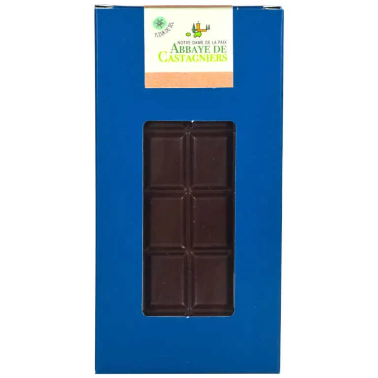 Tablette chocolat Noir-Fleur de sel 80g Abbaye de Castagniers