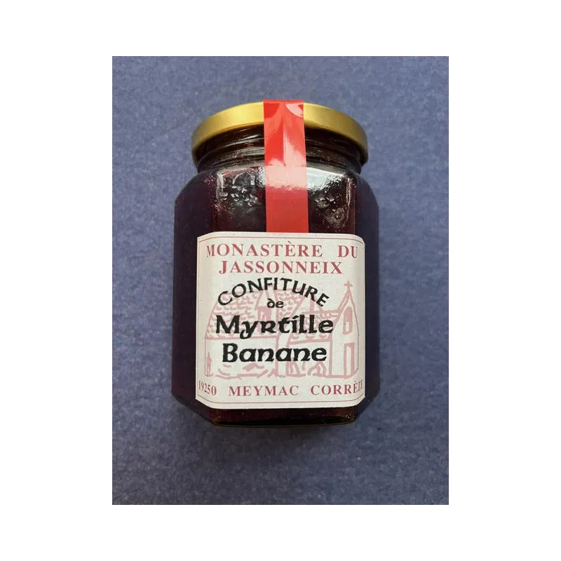 Confiture Myrtille-Banane 345g Prieuré du Jassonneix