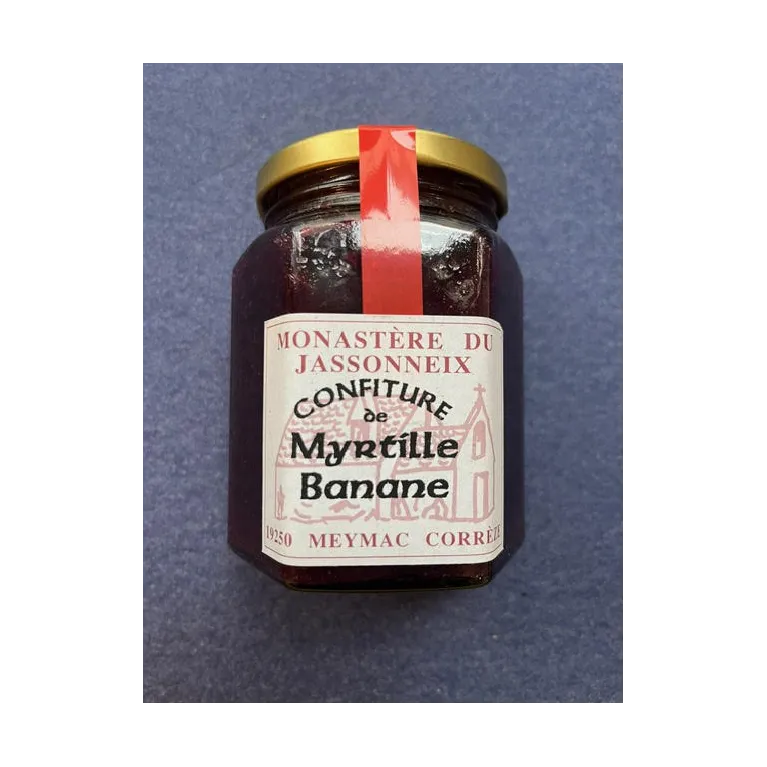 Confiture Myrtille-Banane 345g Prieuré du Jassonneix