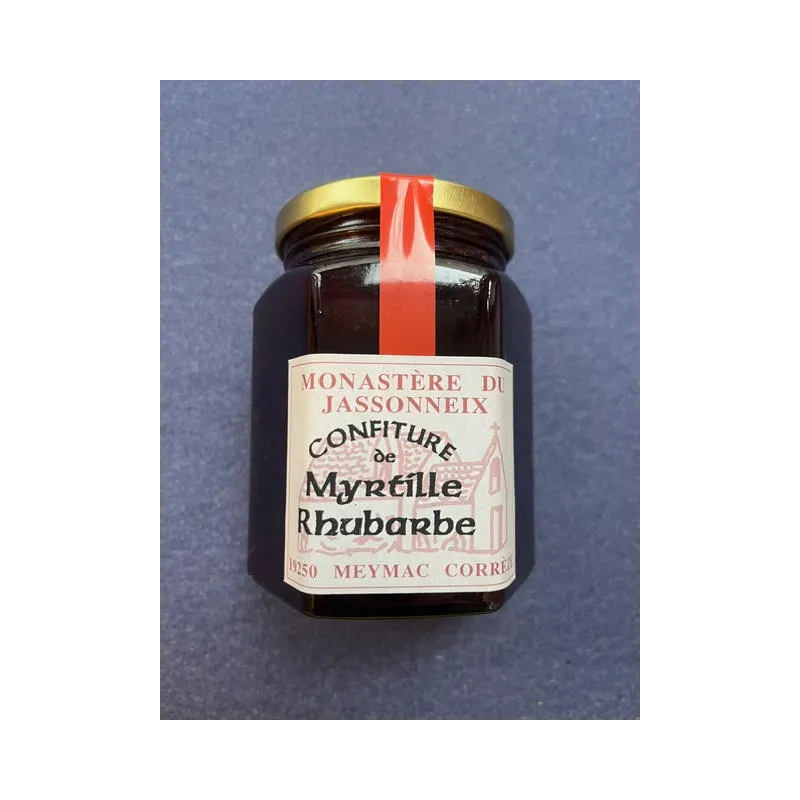 Confiture Myrtille-Rhubarbe 345g Prieuré du Jassonneix