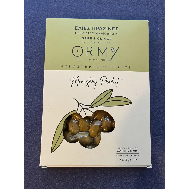 Olives vertes 500g Monastère d'Ormylia