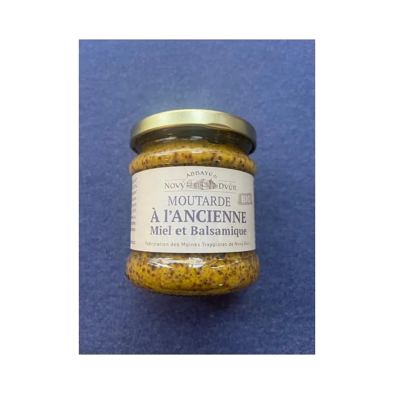 Moutarde à l'Ancienne Miel-Balsamique 195g Abbaye de Novy Dvur
