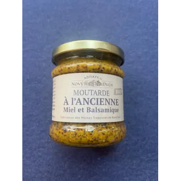 Moutarde à l'Ancienne Miel-Balsamique 195g Abbaye de Novy Dvur