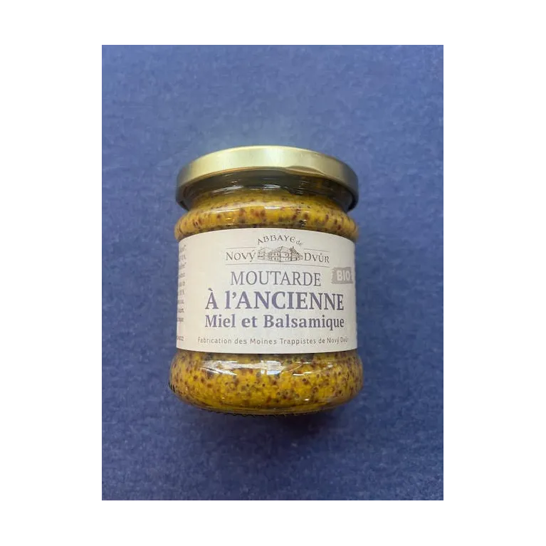 Moutarde à l'Ancienne Miel-Balsamique 195g Abbaye de Novy Dvur