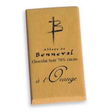 Tablette chocolat Noir-Orange 100g Abbaye de Bonneval