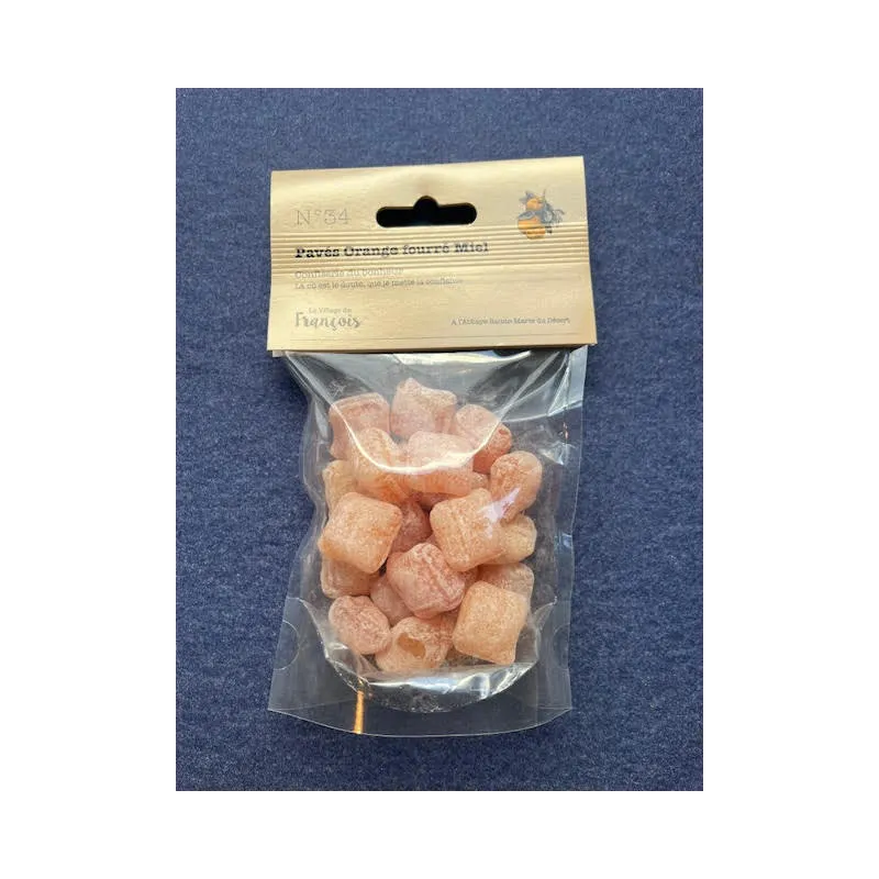 Pavés à l'Orange fourrés au Miel 150g Abbaye du Désert