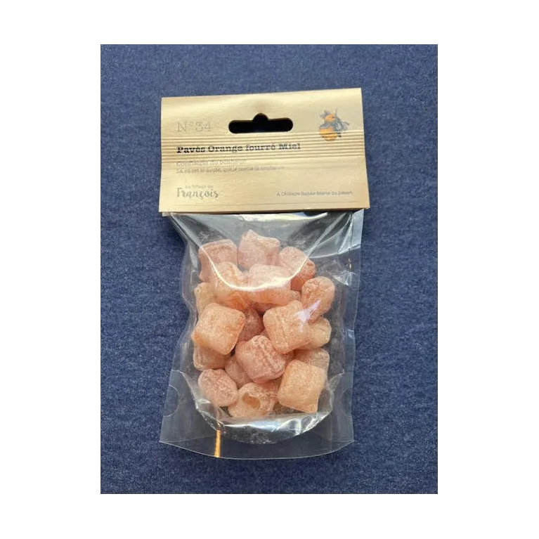 Pavés à l'Orange fourrés au Miel 150g Abbaye du Désert