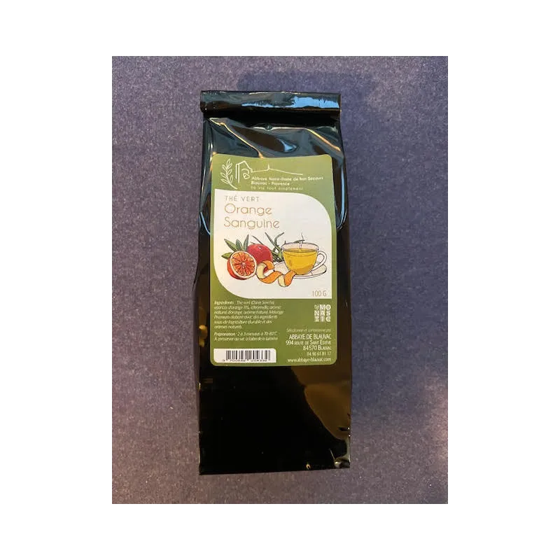 Thé vert Orange sanguine 100g Abbaye de Blauvac