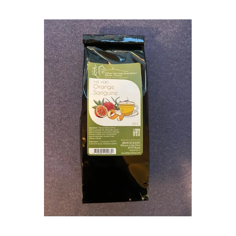 Thé vert Orange sanguine 100g Abbaye de Blauvac