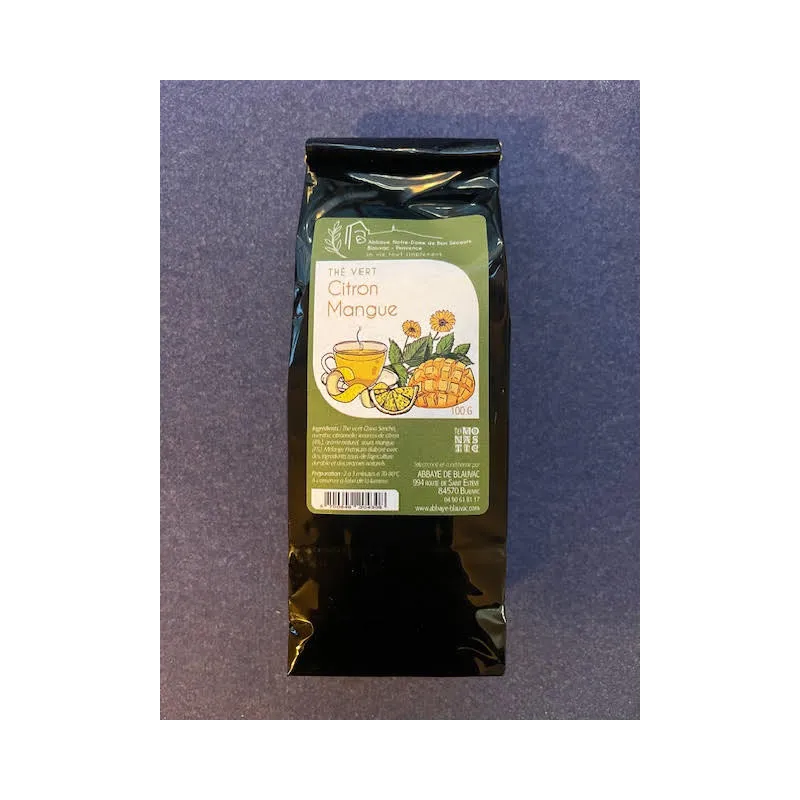 Thé vert Citron-Mangue 100g Abbaye de Blauvac
