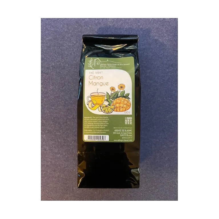 Thé vert Citron-Mangue 100g Abbaye de Blauvac