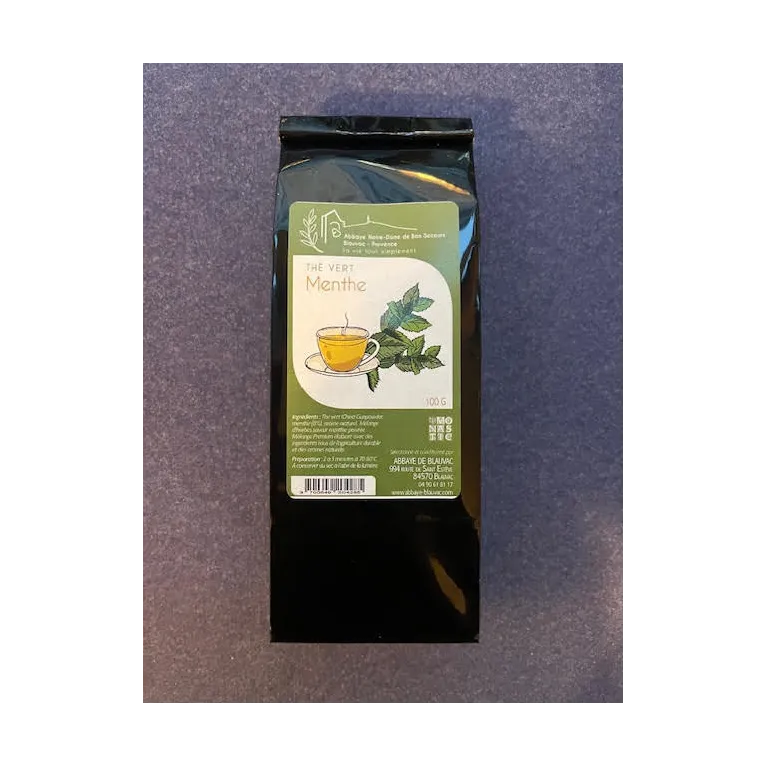 Thé vert à la Menthe 100g Abbaye de Blauvac