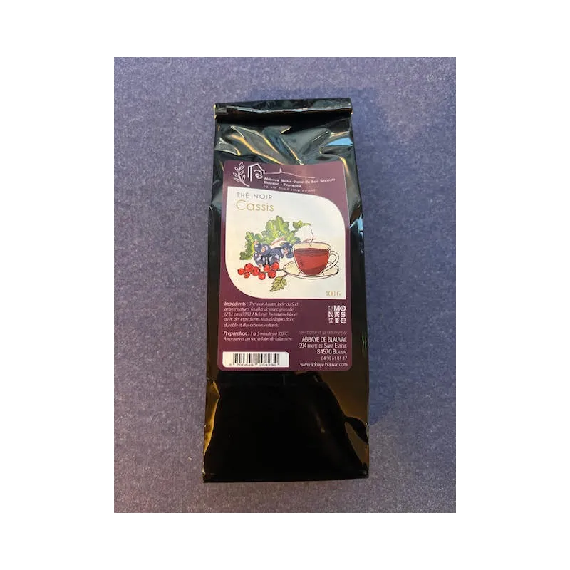 Thé noir Cassis 100g Abbaye de Blauvac