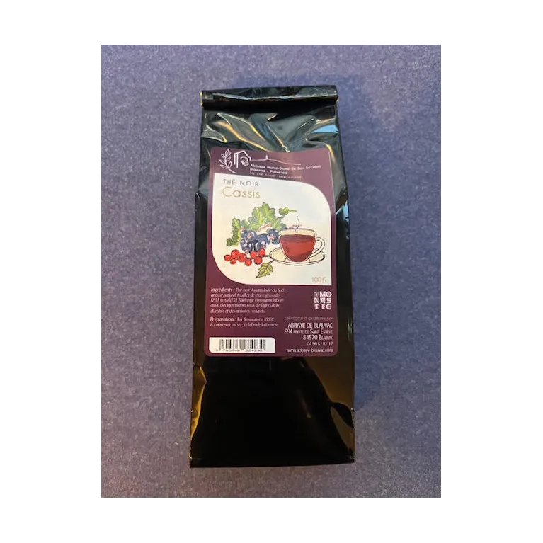Thé noir Cassis 100g Abbaye de Blauvac