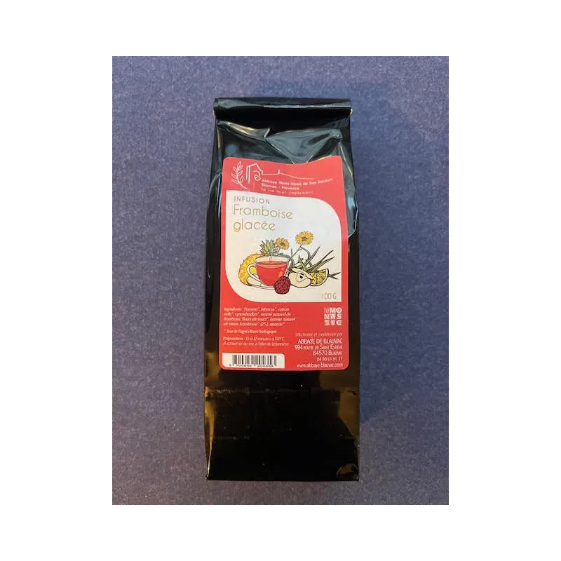 Infusion Framboise glacée 100g Abbaye de Blauvac