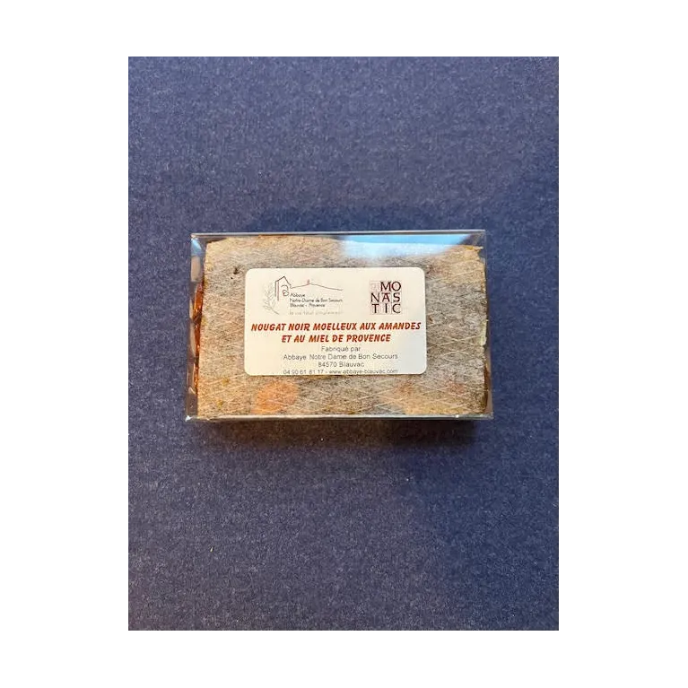 Nougat noir aux Amandes 120g Abbaye de Blauvac