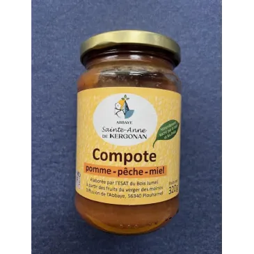 Compote Pomme-Pêche 320g Abbaye de Kergonan