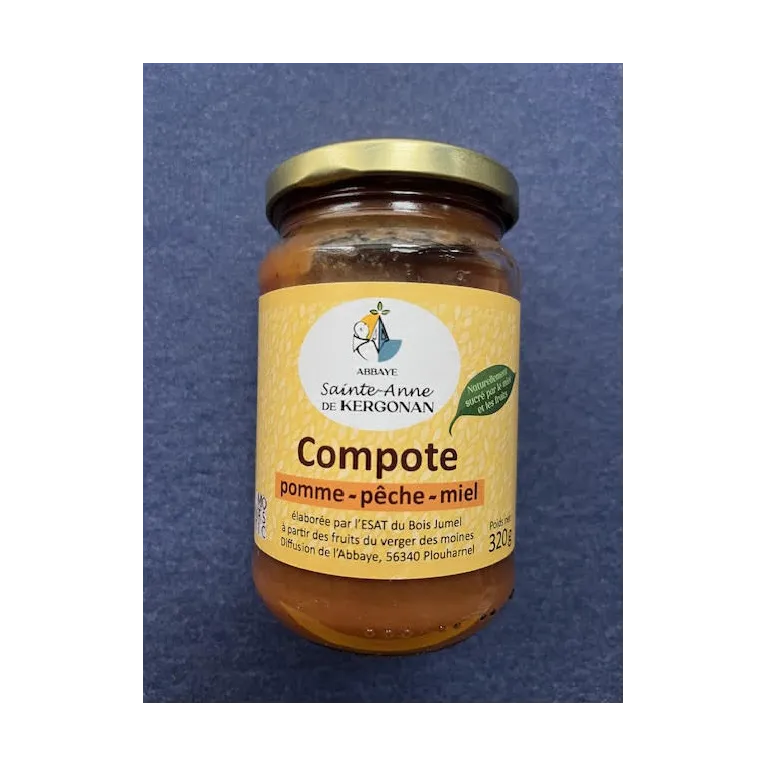 Compote Pomme-Pêche 320g Abbaye de Kergonan