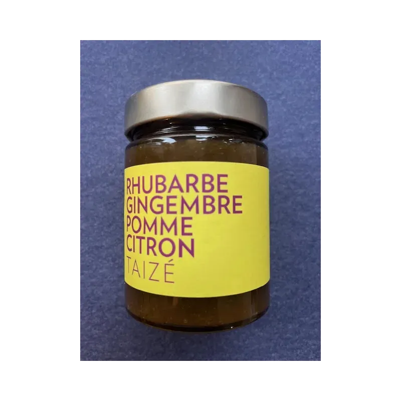 Confiture Rhubarbe-Gingembre-Pomme-Citron 320g Communauté de Taizé
