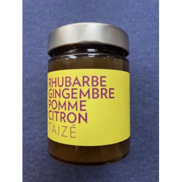 Confiture Rhubarbe-Gingembre-Pomme-Citron 320g Communauté de Taizé