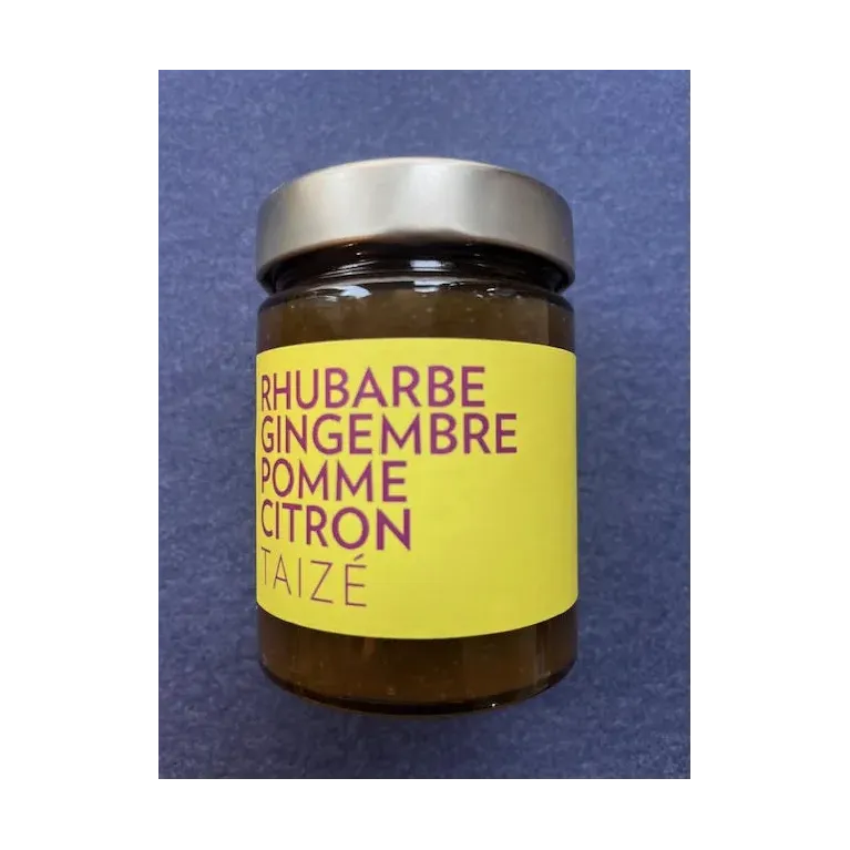 Confiture Rhubarbe-Gingembre-Pomme-Citron 320g Communauté de Taizé