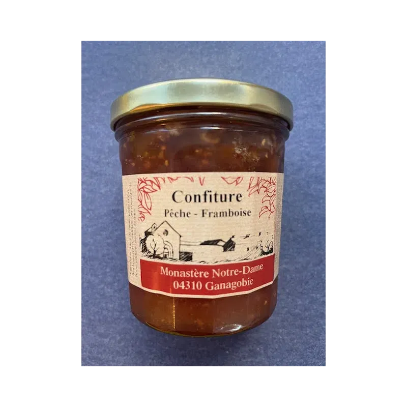 Confiture Pêche-Framboise 370g Abbaye de Ganagobie