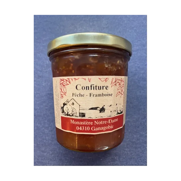 Confiture Pêche-Framboise 370g Abbaye de Ganagobie
