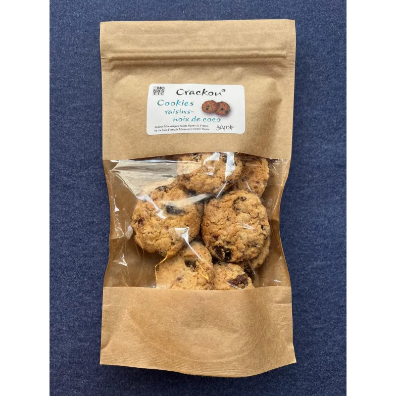Cookies Raisins-coco 90g Monastère de Thiais